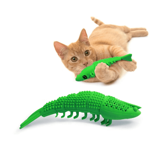 Brinquedo Anti-Tártaro em Forma de Camarão para Gatos
