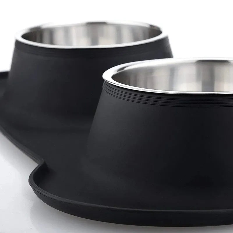 Comedouro para Cachorros e Gatos em Inox com Base de Silicone Antiderrapante